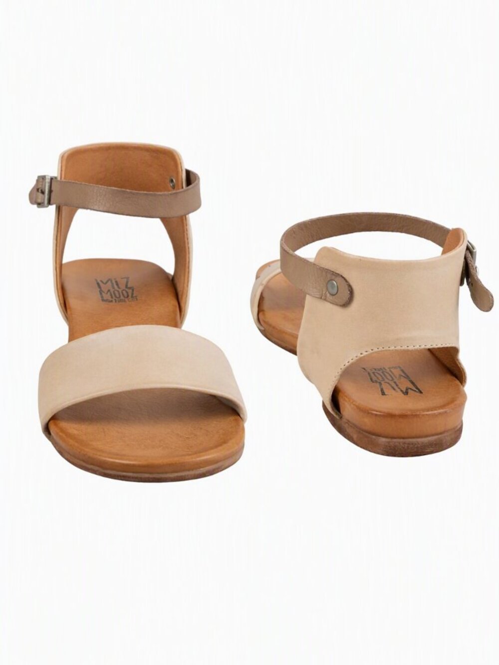 Miz Mooz Alanis Sandals in Cream/Tan Leather Size 9.5